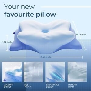 Derila Ergo - Almohada cervical cervical para dormir, almohadas de espuma viscoelástica de contorno para espalda