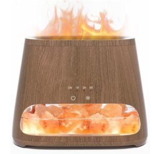 SALKING Difusor de lámpara de sal del Himalaya 2 en 1, humidificador de niebla fría, aromaterapia y terapia de sal del Himalaya, sal del Himalaya 100% pura, difusor ultrasónico de aceite esencial con brillo ambiental