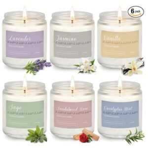 Paquete de 6 velas perfumadas para el hogar, velas de aromaterapia para mujeres, velas de lavanda, velas de 37.8 onzas, 300 horas de duración